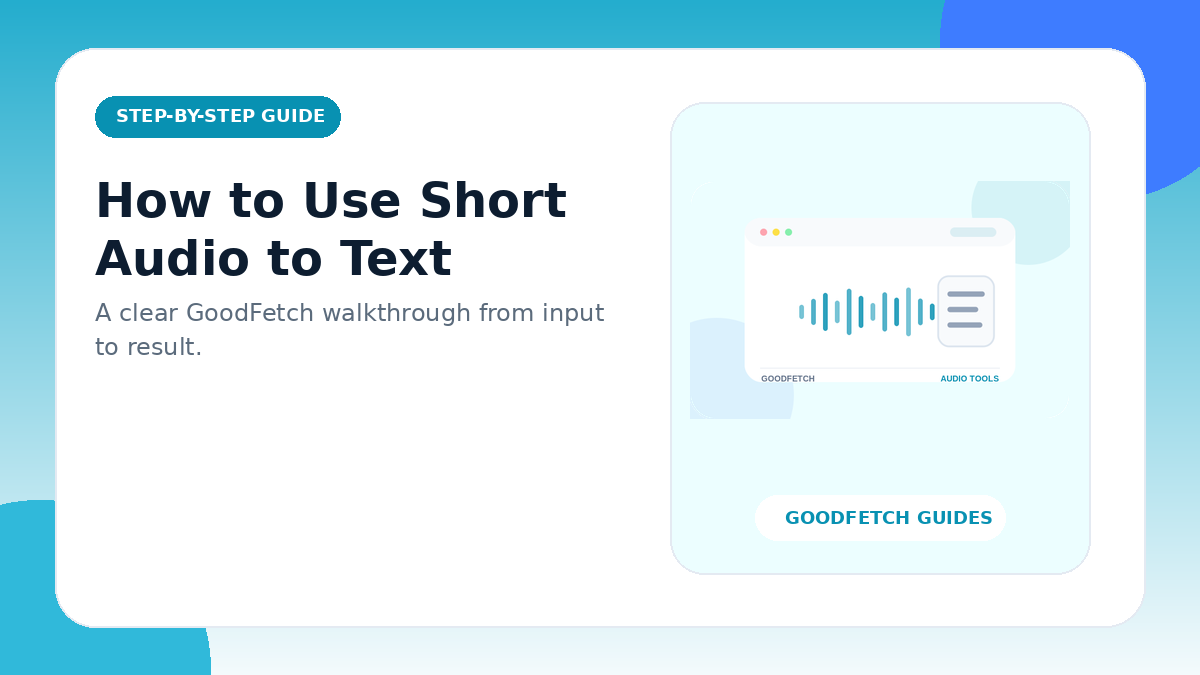 How to Use Short Audio to Text: Step-by-Step Guide cover